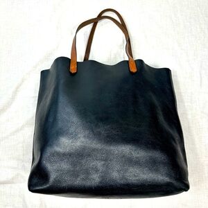 Madewell The Transport BLACK Unlined Leather Slouchy Tote Bag Style #53228